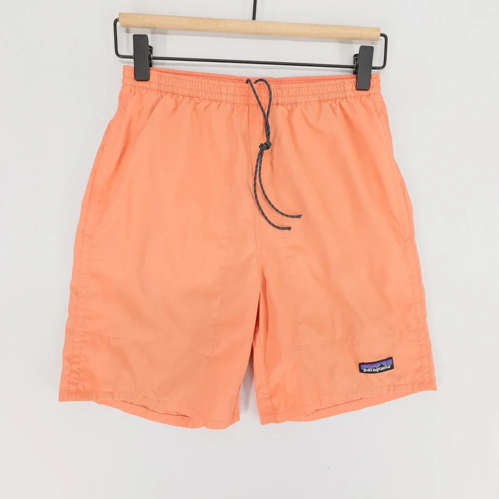 Patagonia Baggies Lights Shorts Mens XS Coho Coral Elastic Drawstring Swim Trunk